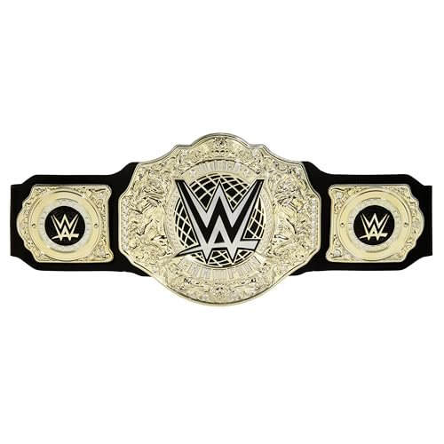Mattel WWE Heavy Weight Mistrzostwa Świata Pas WWE, imitacja mistrza świata w wadze ciężkiej, imitacja i przebranie, pasek ze skóry PU ponad 90 cm z wyjątkowym dopasowaniem, HYF18