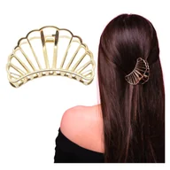 Ozdoby do włosów - Klamra do Włosów Złota Duża XXL Spinka Muszelka Metalowa i Wytrzymała - miniaturka - grafika 1
