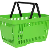 Torby i wózki na zakupy - Koszyk zakupowy do przechowywania 2 rączki 22L jasny zielony KTD - miniaturka - grafika 1
