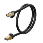Kable miedziane - Kabel sieciowy Baseus Ethernet RJ45, 10Gbps, 1m (czarny) - miniaturka - grafika 1