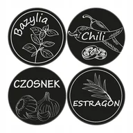 Etykiety do drukarek - Naklejki Etykiety Na Przyprawy Słoik 35mm Czarne 2 - miniaturka - grafika 1