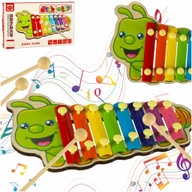 Instrumenty muzyczne dla dzieci - Cymbałki Drewniane Kolorowe dla Dzieci Szkolne Edukacyjne Pałki Gąsienica - miniaturka - grafika 1