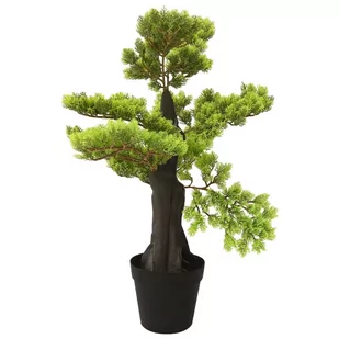vidaXL Sztuczne bonsai z cyprysu, z doniczką, 70 cm, zielone - Sztuczne kwiaty - miniaturka - grafika 1