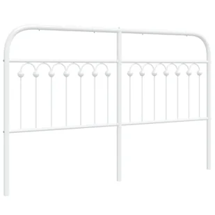 vidaXL Metalowe wezgłowie, białe, 160 cm - Inne meble do sypialni - miniaturka - grafika 1