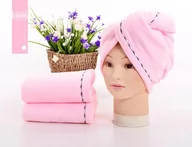 Ręczniki - Superchłonny ręcznik do włosów, turban z mikrofibry JASNORÓŻOWY - miniaturka - grafika 1