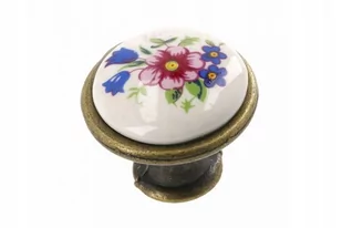 GTV Gałka meblowa porcelanowa uchwyt retro spring flower - Meble modułowe i akcesoria - miniaturka - grafika 1