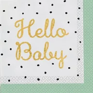 Dekoracje i nakrycia stołu na imprezę - Serwetki Papierowe Hello Baby Na Baby Shower - miniaturka - grafika 1