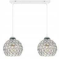 Lampy sufitowe - Lampa Wisząca Sufitowa Chrom Żyrandol Plafon Glamour Kryształki - miniaturka - grafika 1