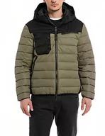 Kurtki męskie - Replay Męska kurtka zimowa z kapturem, Army Green 235, XS - miniaturka - grafika 1