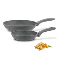 Zestawy garnków i patelni - Zestaw PATELNIA INDUKCJA 28cm + PATELNIA MAŁA 20cm marmurowe Greys Marble Konighoffer - miniaturka - grafika 1