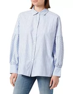Bluzki damskie - TILDEN Damska bluzka z długim rękawem 37331007, biała jasnoniebieska, XL, biały, jasnoniebieski., XL - miniaturka - grafika 1