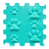 Maty edukacyjne - Mata Sensoryczna Łapki 30X30Cm Turkusowy - miniaturka - grafika 1