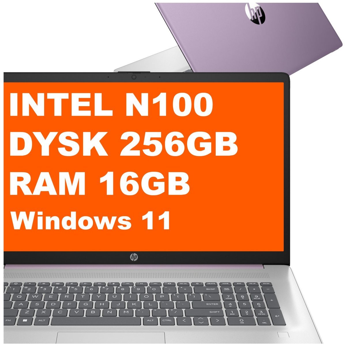 HP 17-cn3143ds / BK1C2UA / Intel N100 / 16GB / 256GB / Intel UHD / HD+ / Dotyk / Win 11 / Fioletowy BK1C2UA_16GB_250SSD_W11