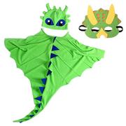 Stroje karnawałowe - Mssugar Dzieci Dinozaur Cape Halloween Cosplay Zestaw kostiumów Dzieci Świąteczne stroje Zielony - miniaturka - grafika 1