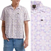 Koszule męskie - Lee RESORT SHIRT Foggy Gray LUŹNA BAWEŁNIANA KOSZULA KRÓTKI RĘKAW RELAX L - miniaturka - grafika 1