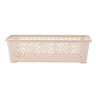 Pudła i pojemniki do przechowywania - Koszyk plastikowy 19 x 10 x 5,5 cm beżowy - miniaturka - grafika 1