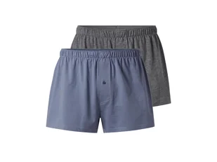 esmara Men Bokserki męskie z biobawełny, 2 pary (Niebieski/szary, 4/S) - Majtki męskie - miniaturka - grafika 1