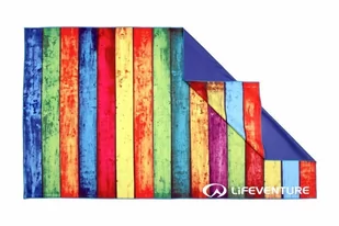 LittleLife LittleLife - Ręcznik Szybkoschnący Softfibre Lifeventure  -  Striped Planks 150x90 cm - Smoczki do butelek - miniaturka - grafika 1