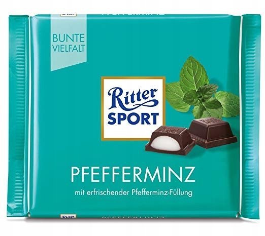Czekolada Ritter Sport Miętowa z Niemiec