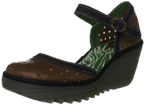 Fly London Ying Perf. 500280 czółenka damskie, Braun Camel Indigo Black 015, 35 EU