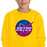 Bluzy męskie - Bluza Dziecięca RETRO SPACE Żółty Modne Wzory Rozmiar 140 cm - miniaturka - grafika 1