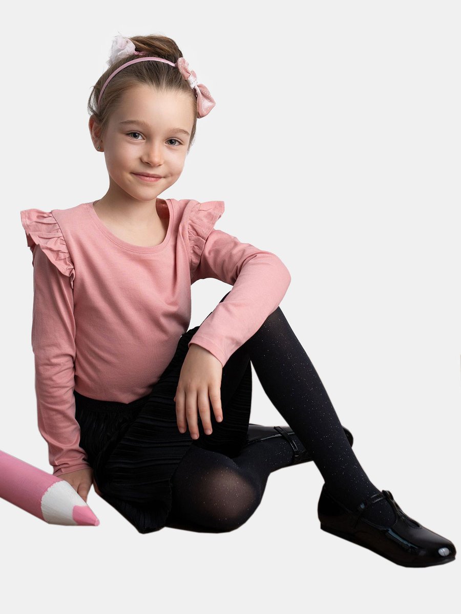 Rajstopy z brokatem czarny 128-134