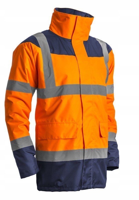 KURTKA ZIMOWA ROBOCZA OCIEPLANA zimowa ODBLASKOWA kaptur 4XL