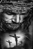 Zabawki kreatywne - Diamentowa Mozaika Święte Jezus W Koronie Cierniowej, Ukrzyżowanie 30x40 - miniaturka - grafika 1