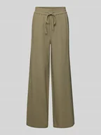 Spodnie damskie - Spodnie z wysokim stanem z mieszanki wiskozy i lnu model ‘VIVA-GULIA’ - miniaturka - grafika 1