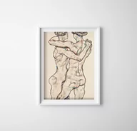 Plakaty - Plakatyw  stylu retro Egon Schiele Nagie dziewczyny - miniaturka - grafika 1