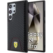 Etui i futerały do telefonów - FerrariFEHCS24LN3PUK S24 Ultra S928 czarny/black hardcase Carbon Stitched Bottom - miniaturka - grafika 1