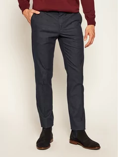 Spodnie męskie - TOMMY HILFIGER Spodnie materiałowe Denton Chino Yarn MW0MW13579 Granatowy Straight Fit - grafika 1