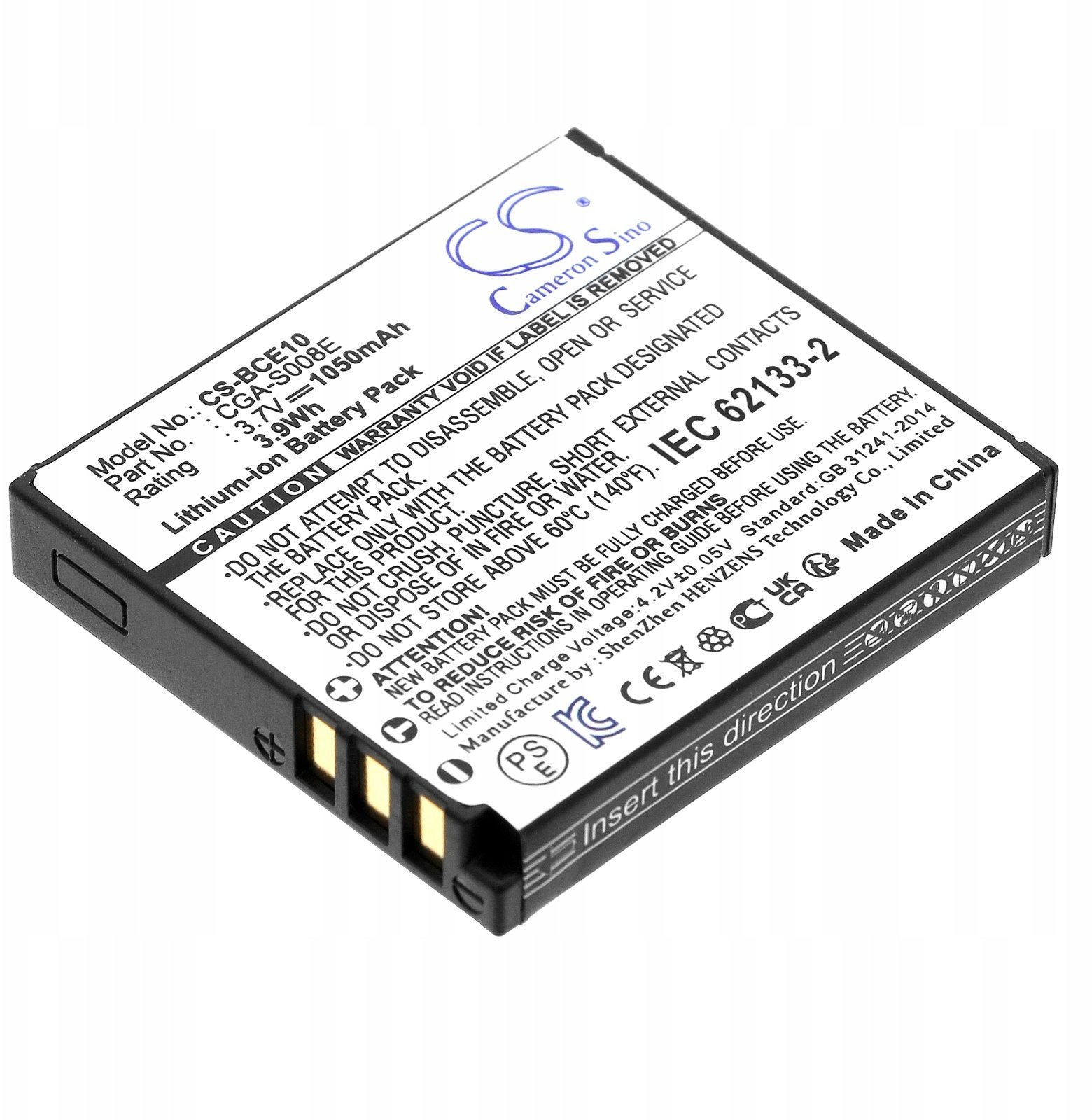 Akumulator Cameron Sino Akumulator Bateria Typ Panasonic Cga-s008 Cga-s008a Dmw-bce10 Ricoh Db-70 / Cs-bce10 SB10484