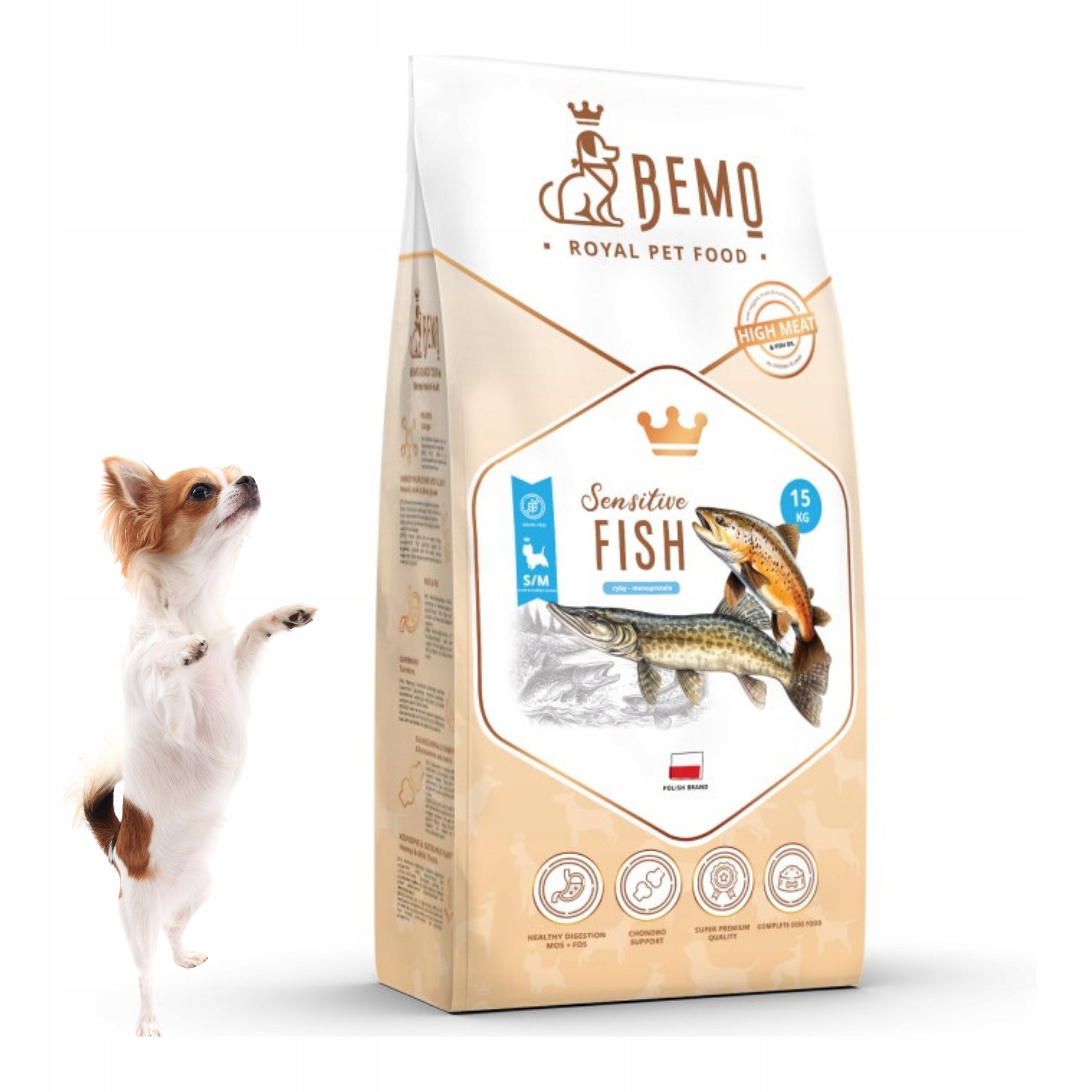Karma dla psa sucha Bemo Sensitive Fish 15 kg Małych I Średnich Psów Z Rybą