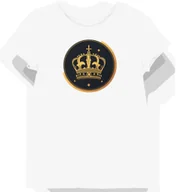 Koszulki i topy damskie - Koszulka damska biała z nadrukiem złotej królewskiej korony XS - miniaturka - grafika 1