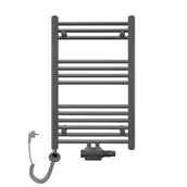 Grzejniki łazienkowe - Rebison Grzejnik łazienkowy wodno-elektryczny TRM 800 antracyt, Zestaw termostatyczny - Zestaw antracytowy, Szerokość - 400 mm, Grzałka elektryczna - Antracyt - miniaturka - grafika 1