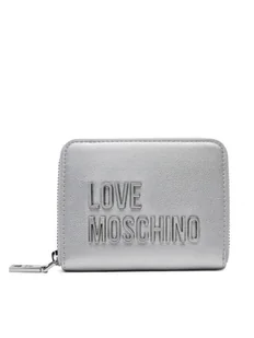 LOVE MOSCHINO Mały Portfel Damski JC5613PP1MKD196B Srebrny - Portfele - miniaturka - grafika 1