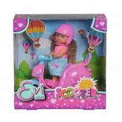 Lalki dla dziewczynek - Simba Lalka 12cm Evi 105733345 Na Skuterze Wb - miniaturka - grafika 1