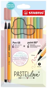 Zestaw Cienkopis STABILO point 88/Flamaster Pen 68 Pastellove etui kartonowe 12 szt. - Cienkopisy - miniaturka - grafika 1