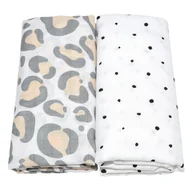 Rożki i beciki - Motherhood, Otulacze muślinowe bawełniane Premium 100x120cm 2 szt., Ocelot łososiowy - miniaturka - grafika 1
