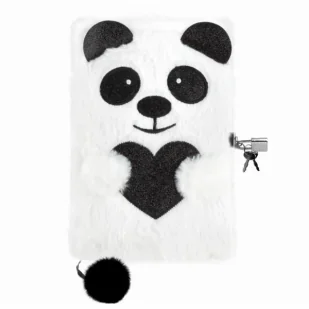 Pamiętnik pluszowy z kłódką Panda DERFORM - Zabawki kreatywne - miniaturka - grafika 1