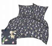 Pościel - pościel bawełna lux 140x200 + 1 poszewka B 548 zając tulipan graf Wielkanoc - miniaturka - grafika 1