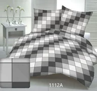 Pościel - Poszewka z kory 50x60 kostka kratka geometria szara grafitowa 3D-1112A - miniaturka - grafika 1