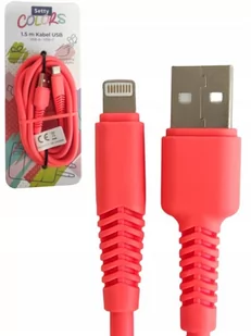 Kabel USB-A IPHONE 1,5m Setty Colors NEON POMARAŃCZOWY - Kable USB - miniaturka - grafika 1