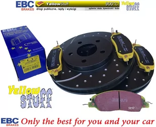 Przednie klocki YellowStuff + WIERCONE NACINANE tarcze hamulcowe 293mm EBC serii GD Ford Mustang 2005-2010 - Tarcze hamulcowe - miniaturka - grafika 1