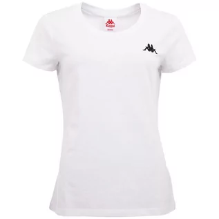 Koszulki i topy damskie - Kappa, T-Shirt damski Slim Fit, 709427-11-0601, Rozmiar L, Biały - grafika 1