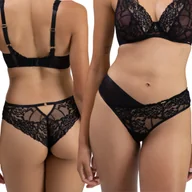 Majtki damskie - Majtki Alles Truffle Noir brazylijskie czarne z czekoladą - Rozmiar 36 - miniaturka - grafika 1