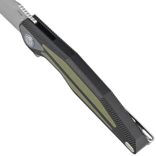 Nóż składany RikeKnife Tulay Integral Black G10 / OD Green G10 Inlay, Satin 154CM (TULAY-BOG) - Noże - miniaturka - grafika 4