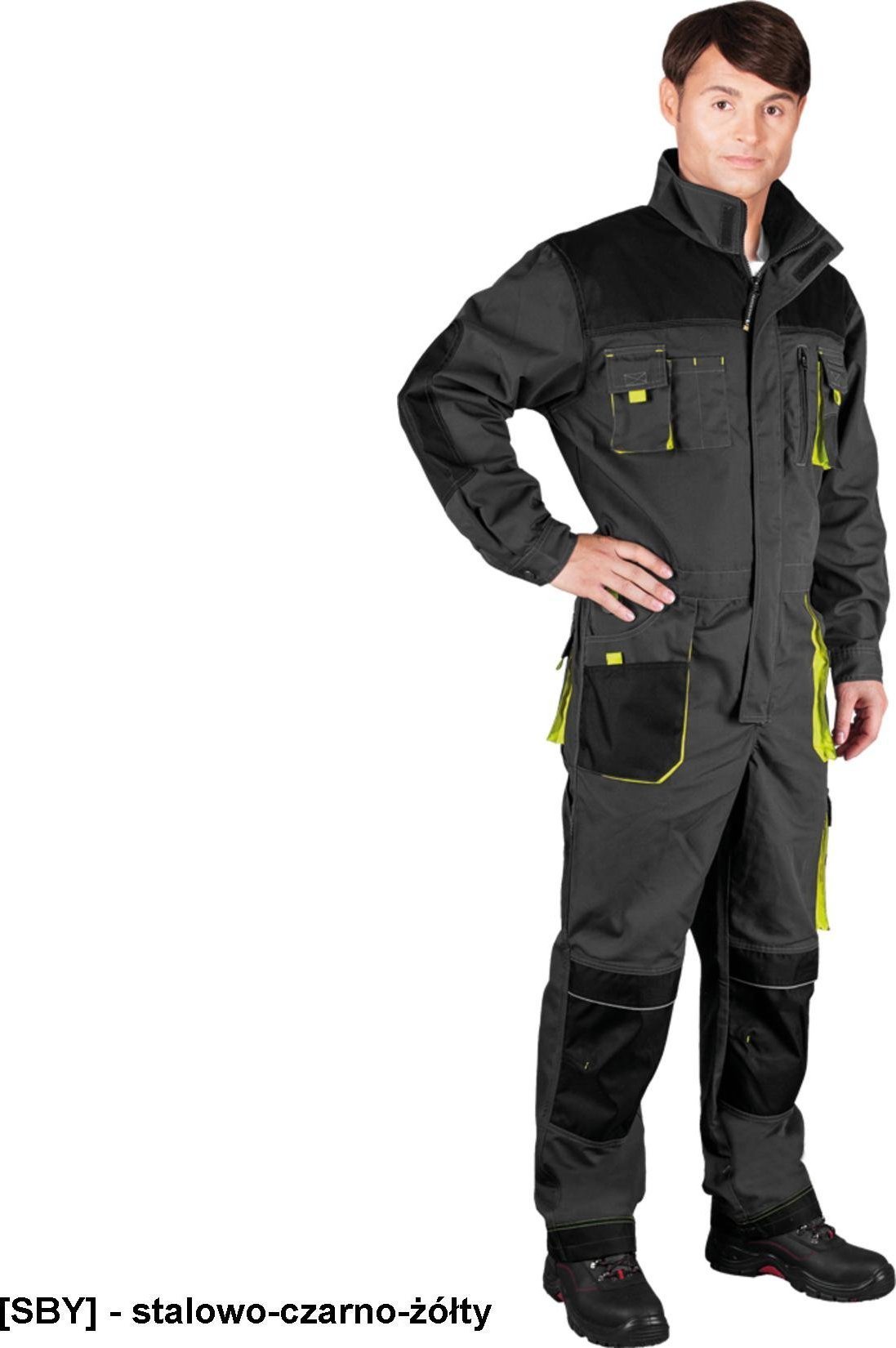 R.E.I.S. LH-FMN-O - KOMBINEZON OCHRONNY - stalowo-czarno-żółty 58