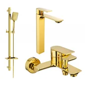 Baterie umywalkowe - Mexen Alexa DQ62 zestaw wannowy, złoty - miniaturka - grafika 1